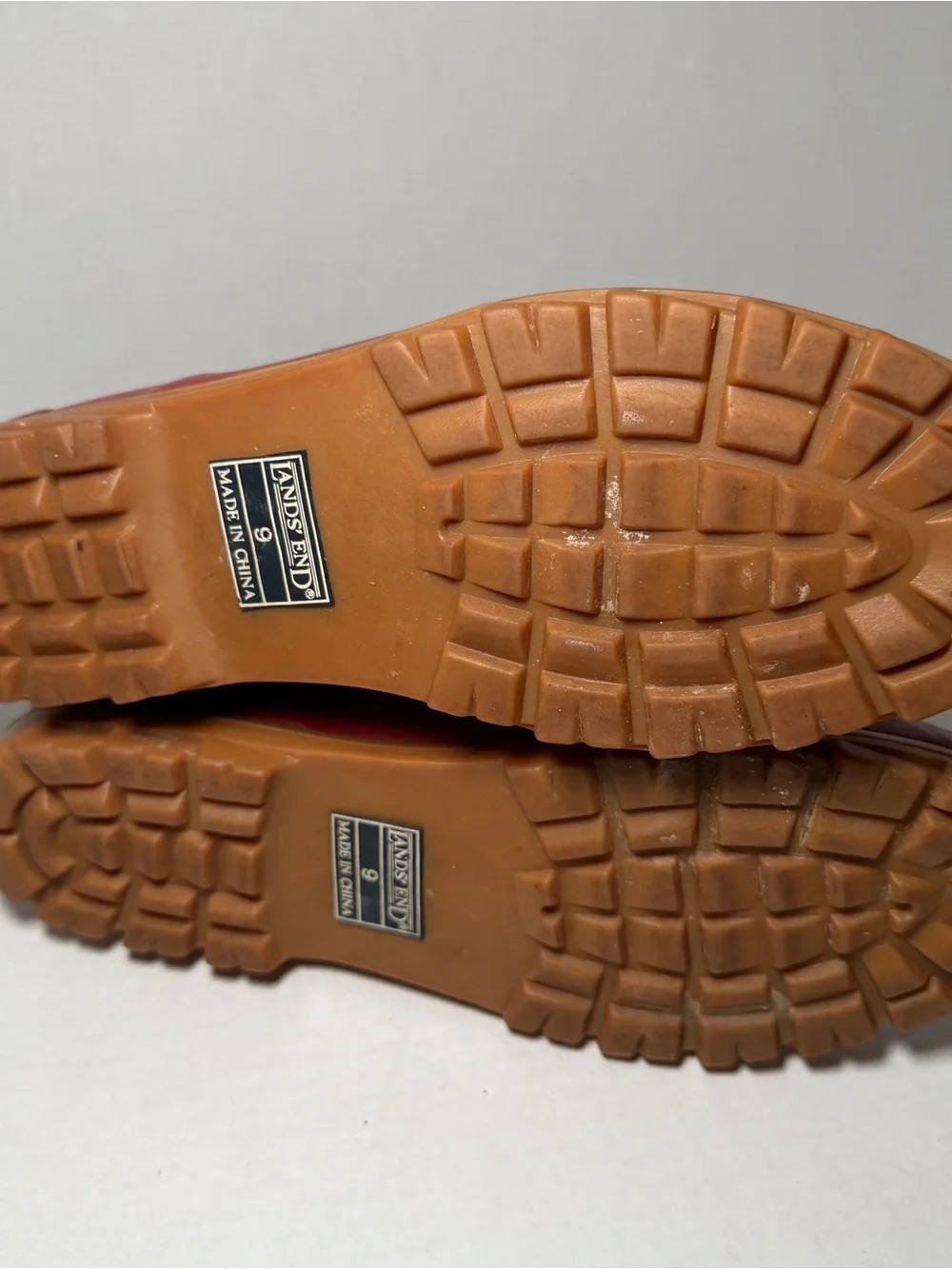 Vintage Lands End Red Rain Duck Outdoor Boots Size Women’s 9